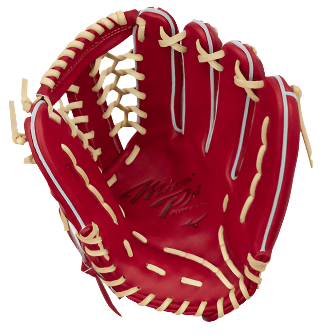 Mizuno Pro Classic GMPC-70 baseball glove in red and cream, featuring J Leather and 3D hand last technology.