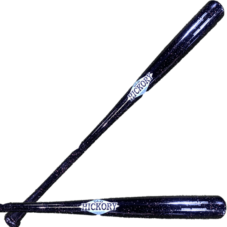 Old Hickory Steel Pressed MT27 Custom Black Galaxy baseball bats with sparkling black finish.