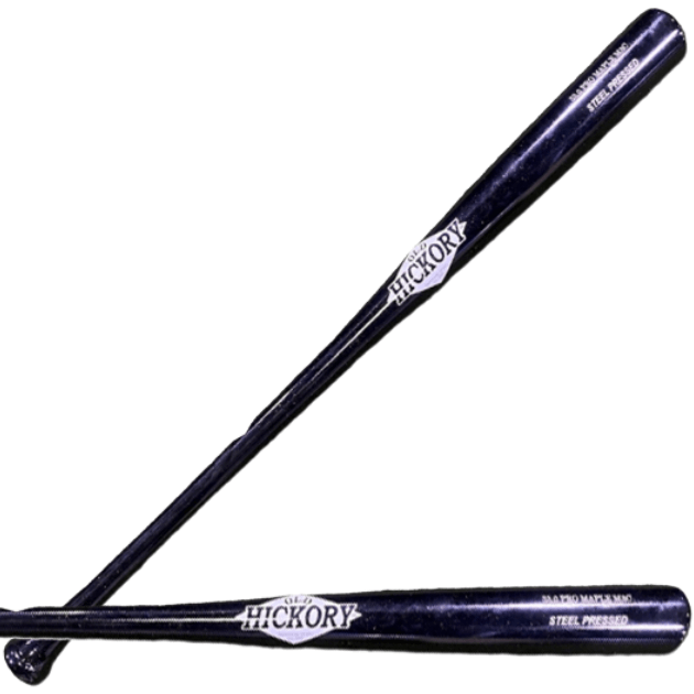 Two Old Hickory Steel Pressed M3C Custom bats showing high-quality craftsmanship and durability for baseball enthusiasts.