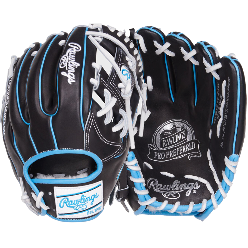 Rawlings Pro Preferred Series 11.5" RHT infield glove, crafted from premium kip leather for superior performance.