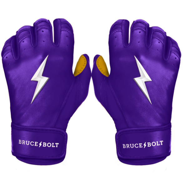 Bruce Bolt Premium Pro Short Cuff Batting Gloves Purple