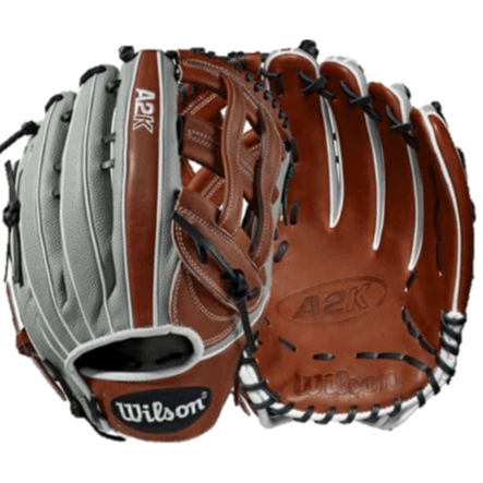 Wilson Pro Stock A2K 1799SS 12.75" LHT outfield glove featuring dual post web design.