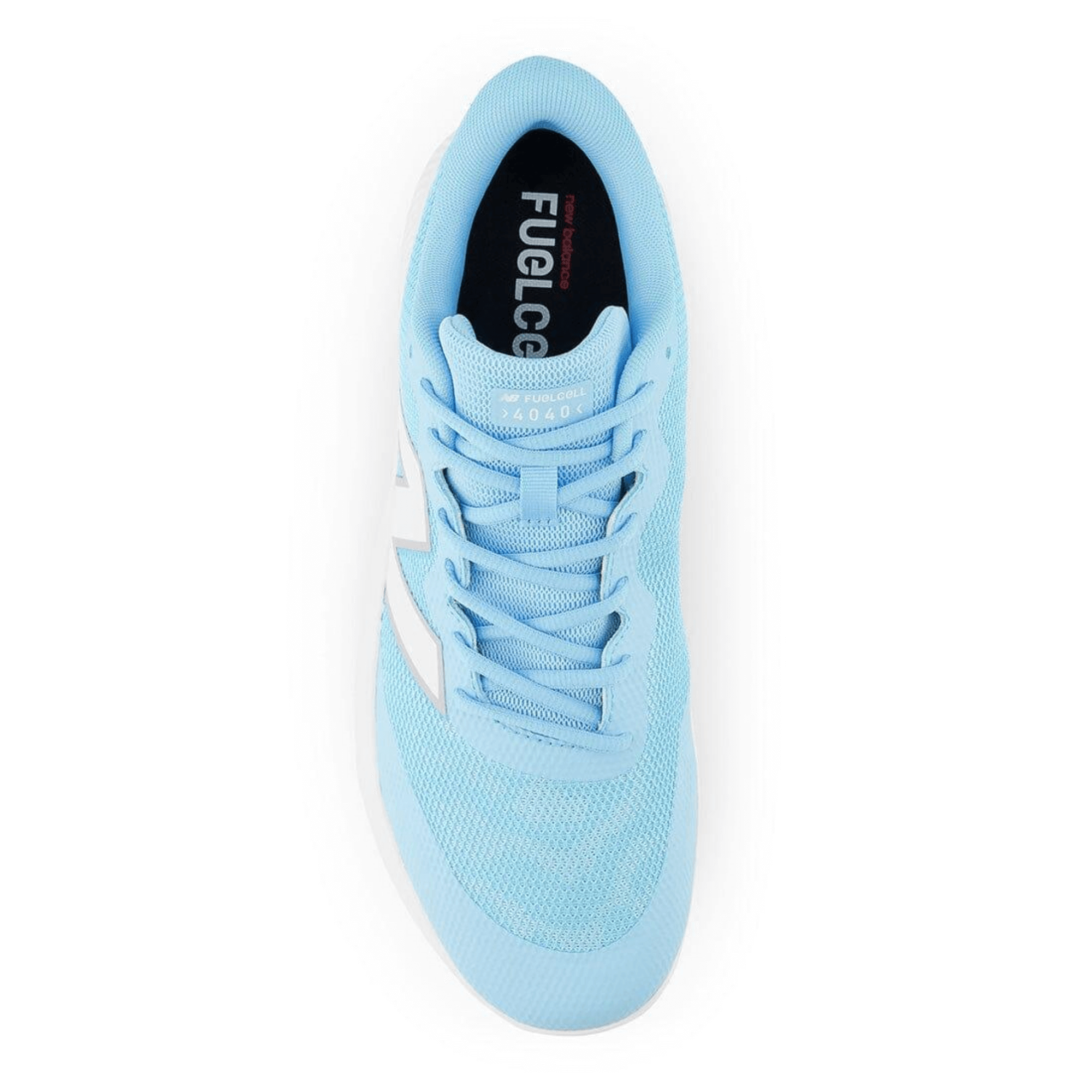 New Balance FuelCell 4040 v7 Turf Trainer in sky blue, featuring a breathable mesh upper and responsive cushioning.