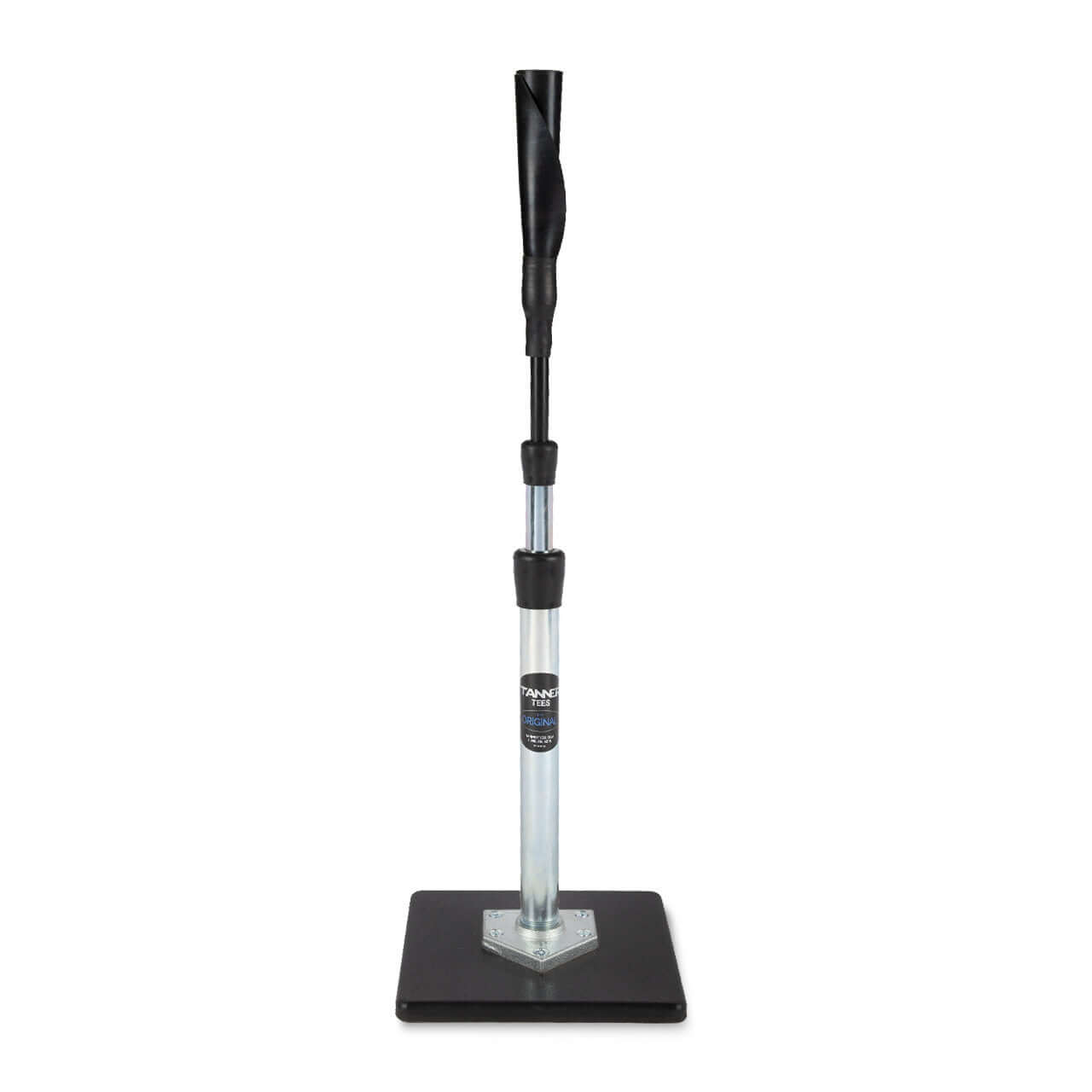 Tanner Tees Original batting tee showcasing rugged craftsmanship and hand-rolled Flextop for optimal hitting practice.