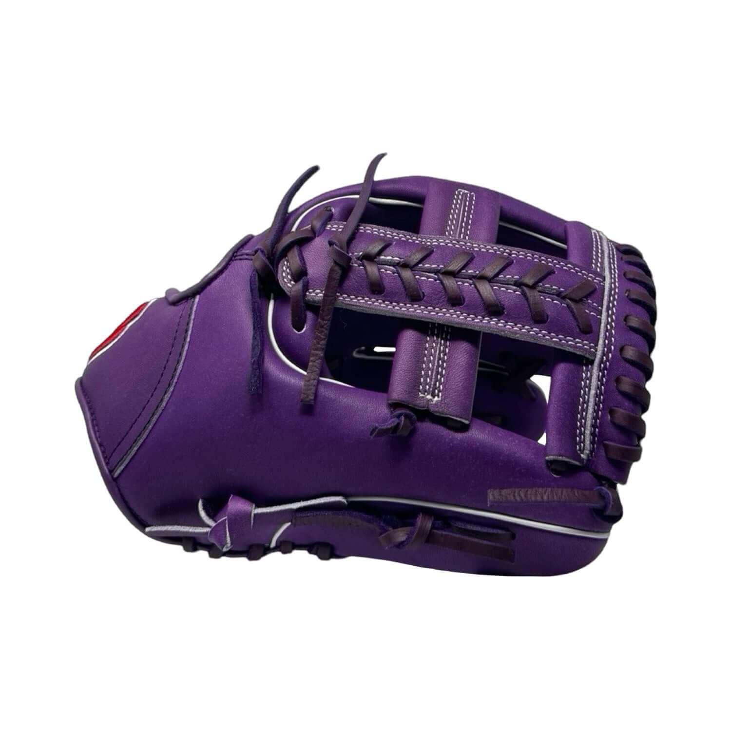 Thumb view featuring laced single post-web and robust pro-grade lacing of Sacco 11.75" glove.