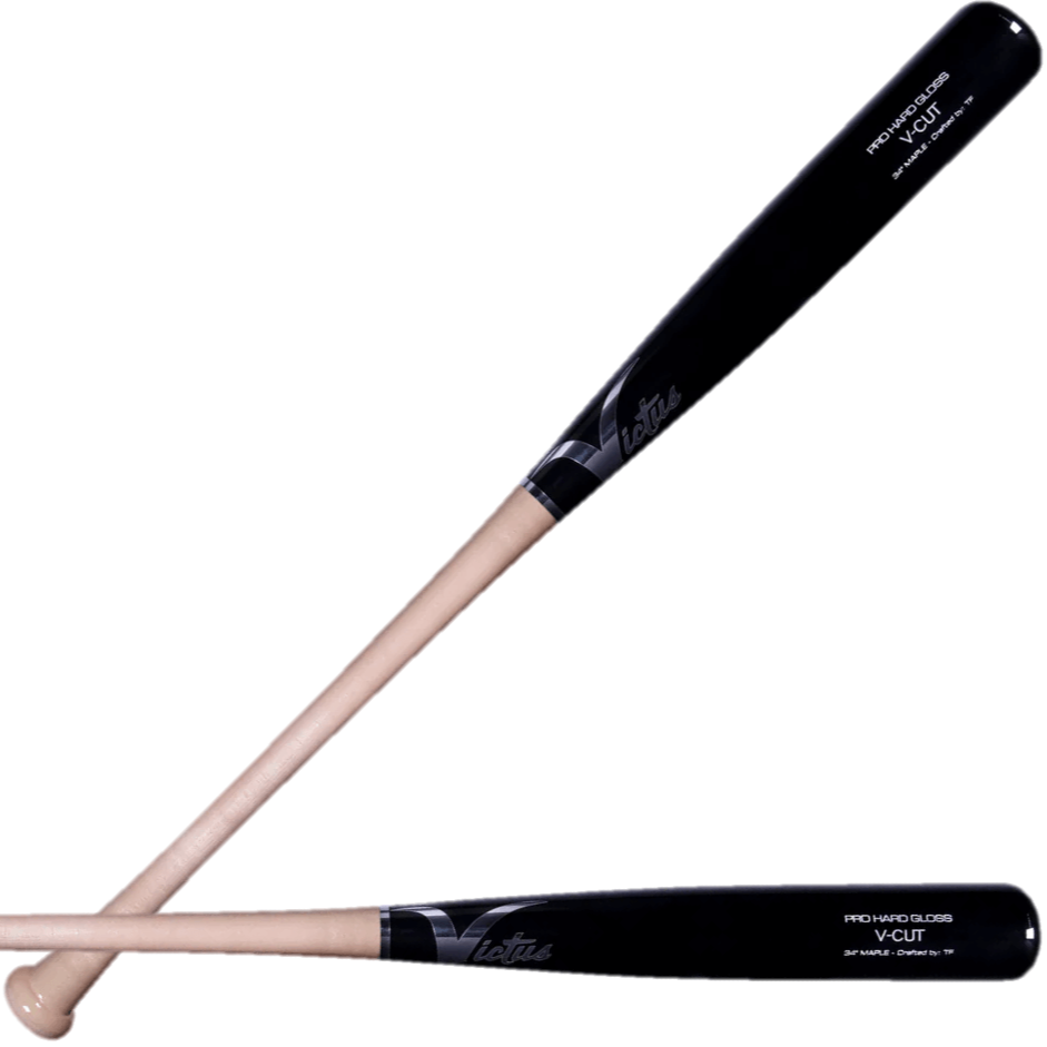 Victus Pro Cut Natural/Black Gloss baseball bat with V-Cut length and color options