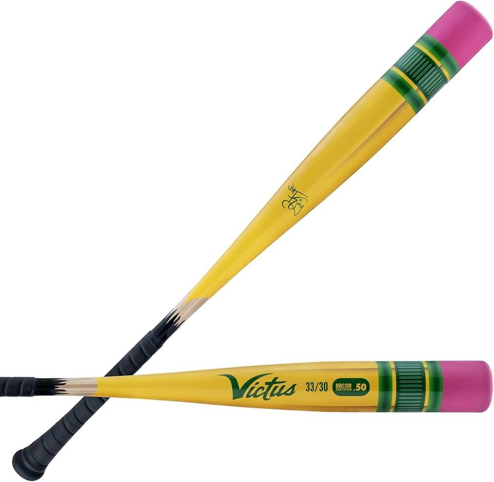 Victus Vibe Pencil BBCOR bat with one-piece aluminum design for consistent swing feel