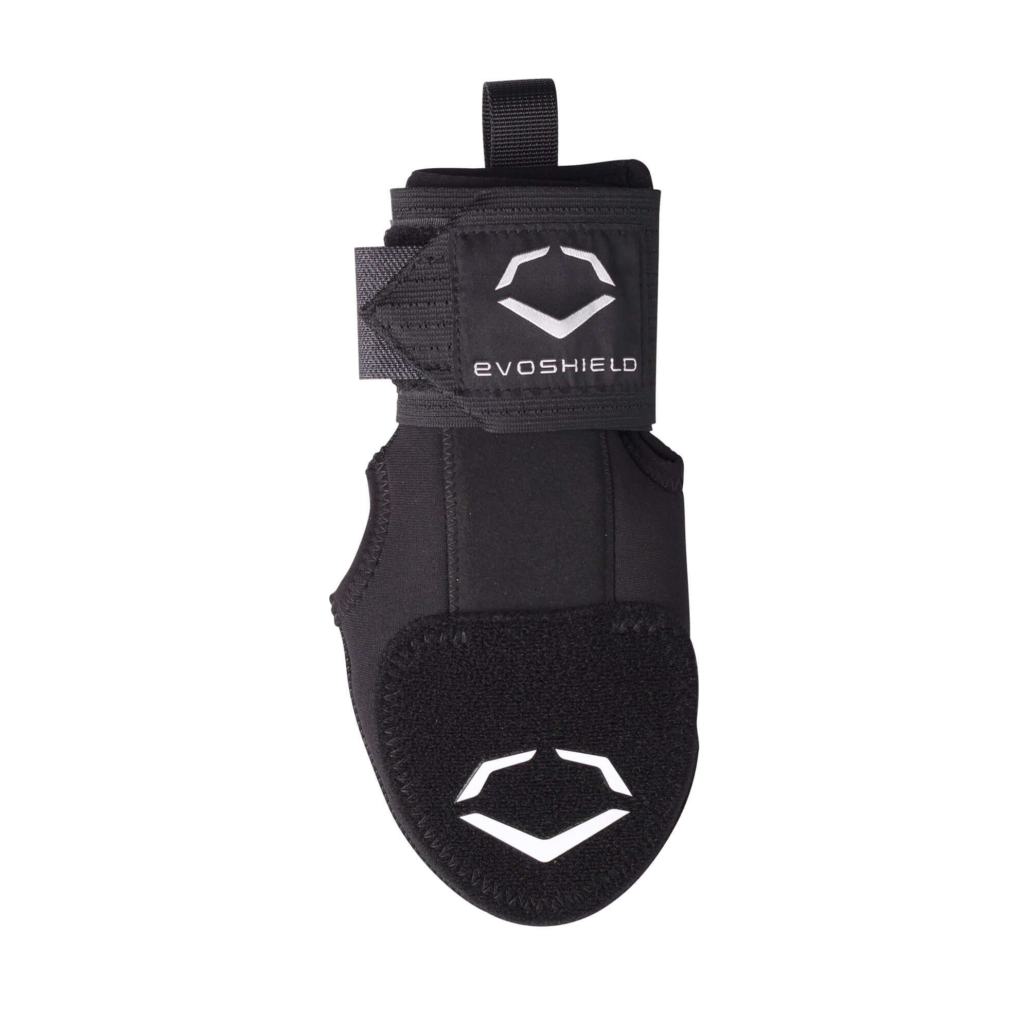 Black Evoshield Youth Sliding Mitt for Left Hand with protective plates and elastic compression strap.