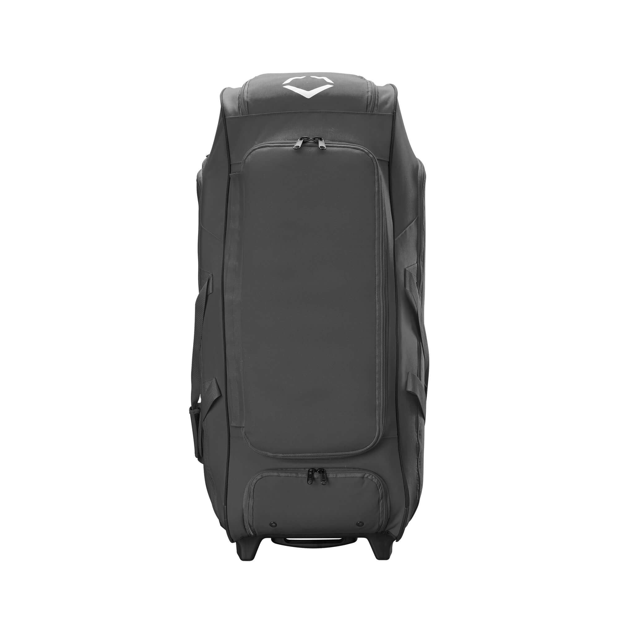 Evoshield Stonewall 2.0 Wheeled Bag in black, featuring spacious main compartment and durable design for sports equipment.