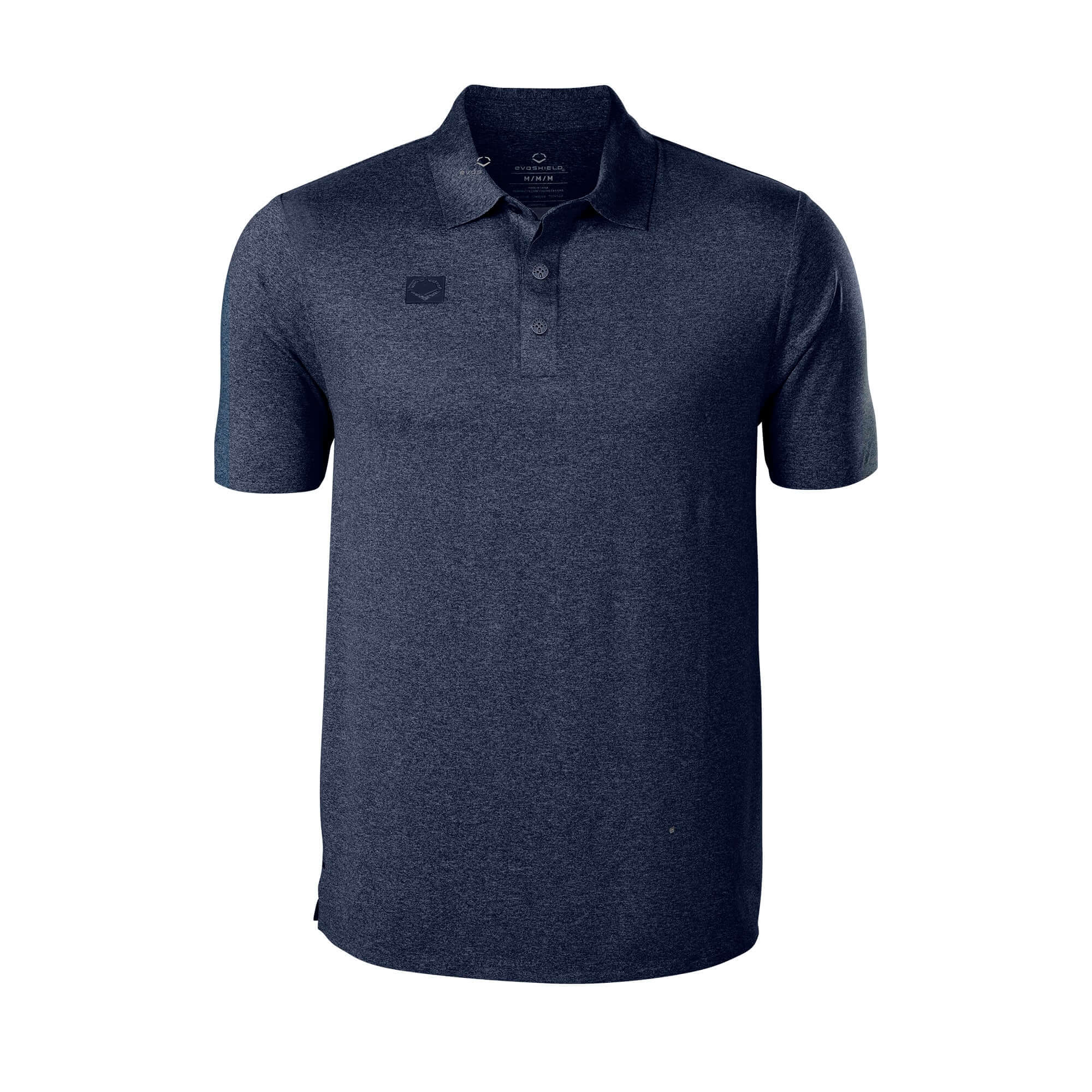 Evoshield Men's EXEC Polo in Navy, featuring a 3-button placket and moisture-wicking fabric for comfort and style.