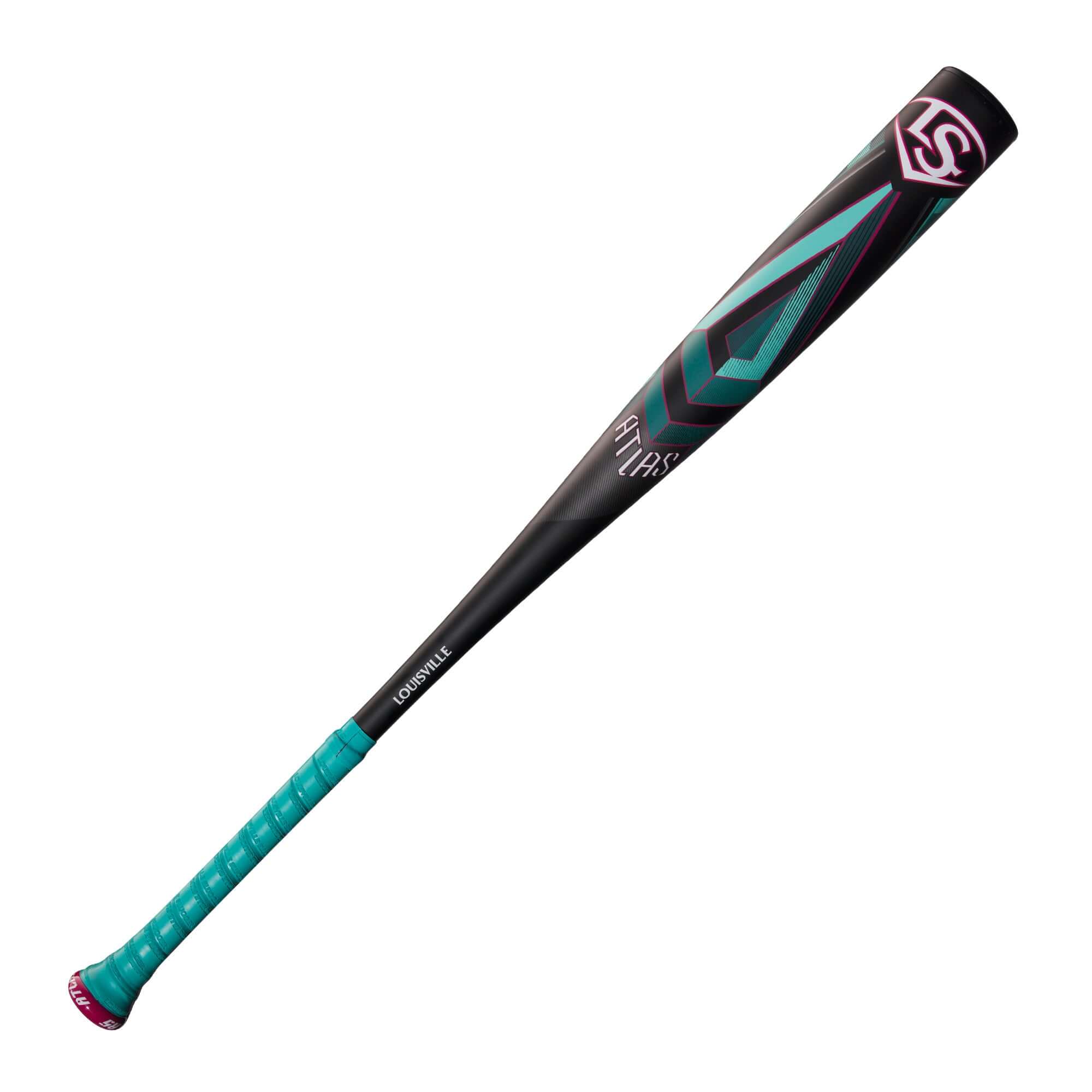 Louisville Slugger Atlas 2025 BBCOR (-3) one-piece alloy bat with teal and black design for optimal performance.