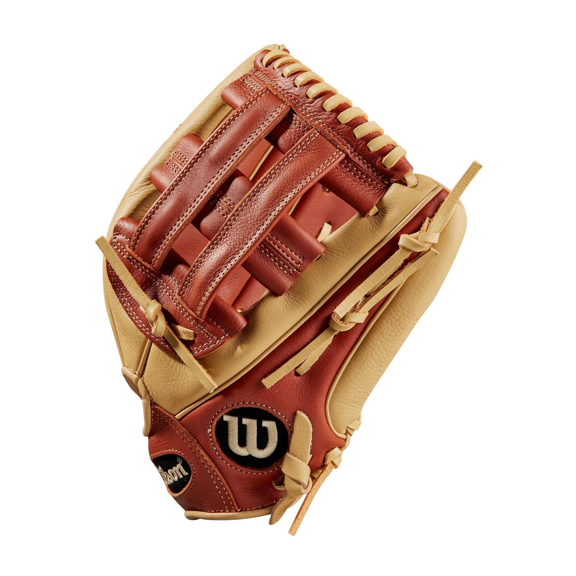 Wilson A500 Baseball Glove 12 Copper/Blonde, Dual Post Web, All-Leather, Youth Fit