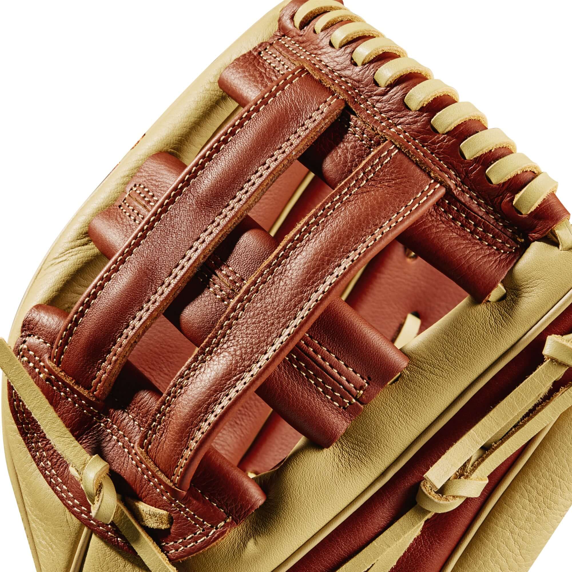 Wilson A500 Baseball Glove 12 Copper/Blonde, Dual Post Web, All-Leather, Youth Fit