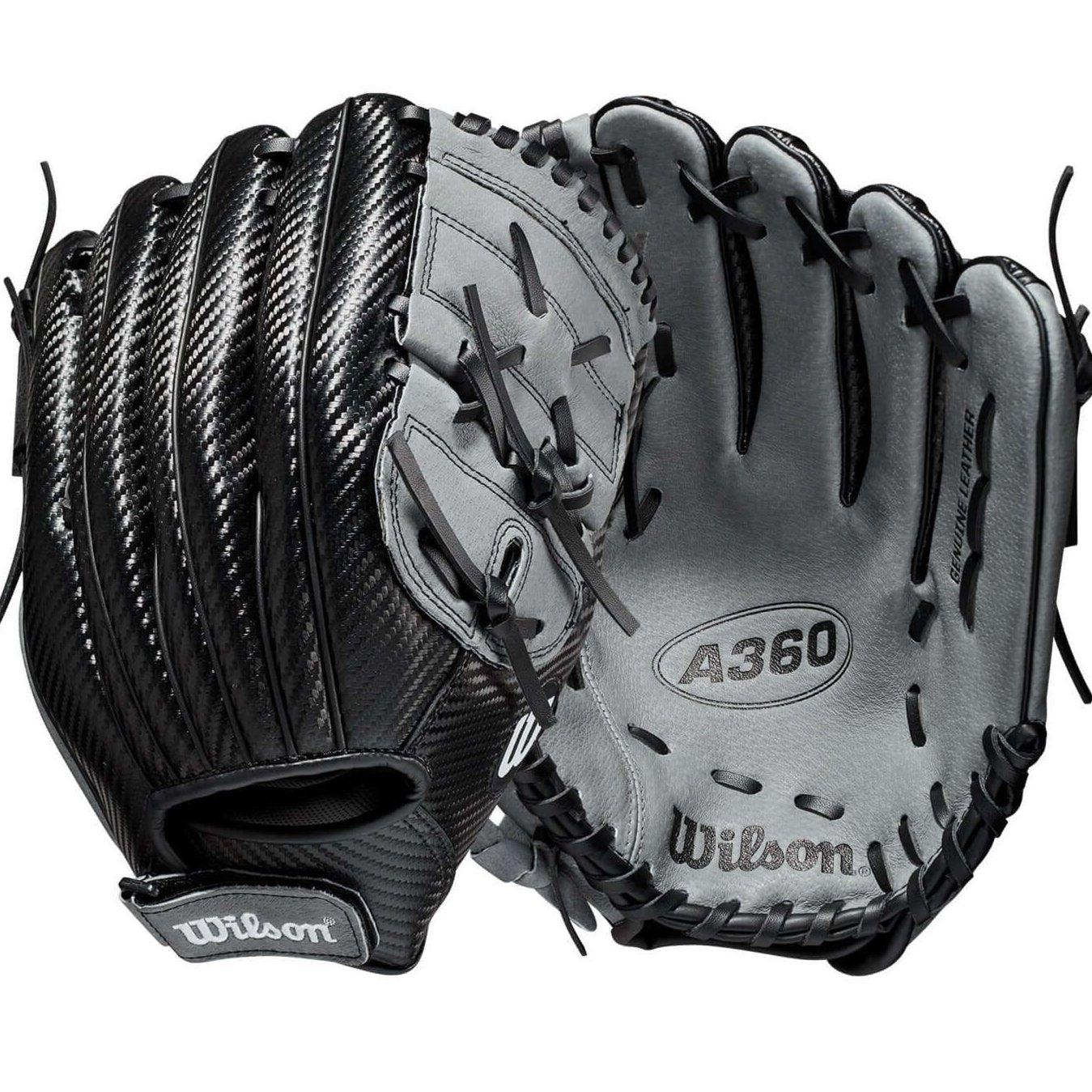 Wilson A360 Baseball Glove 12-inch Black/Carbon/White