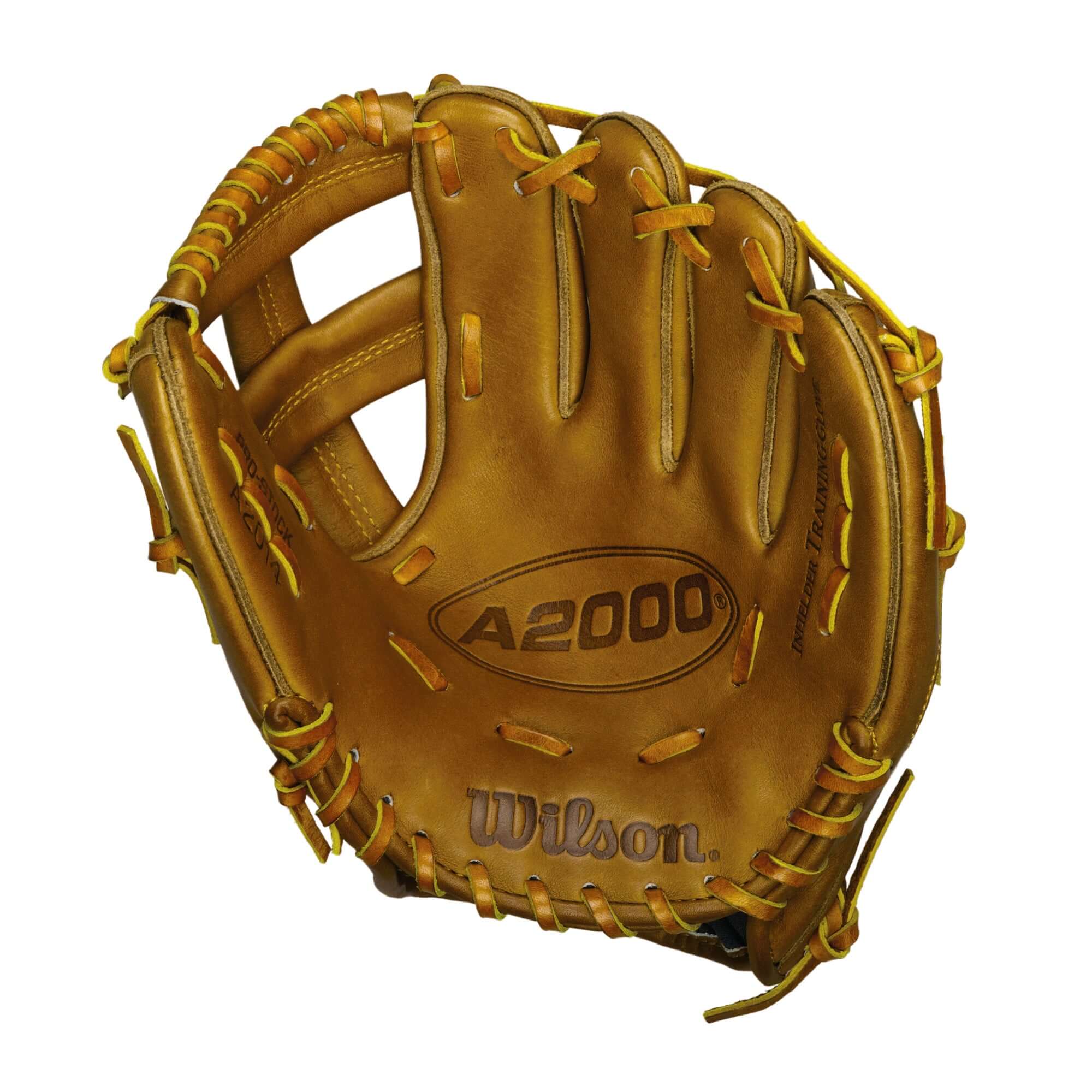 Wilson A2000 9.5 Infield Training Glove, Saddle Tan Pro Stock Leather