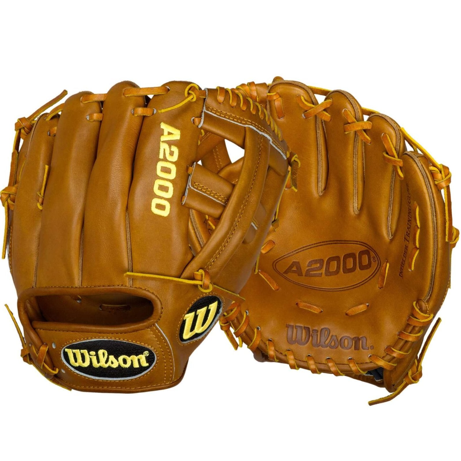 Wilson A2000 9.5 Infield Training Glove, Saddle Tan Pro Stock Leather