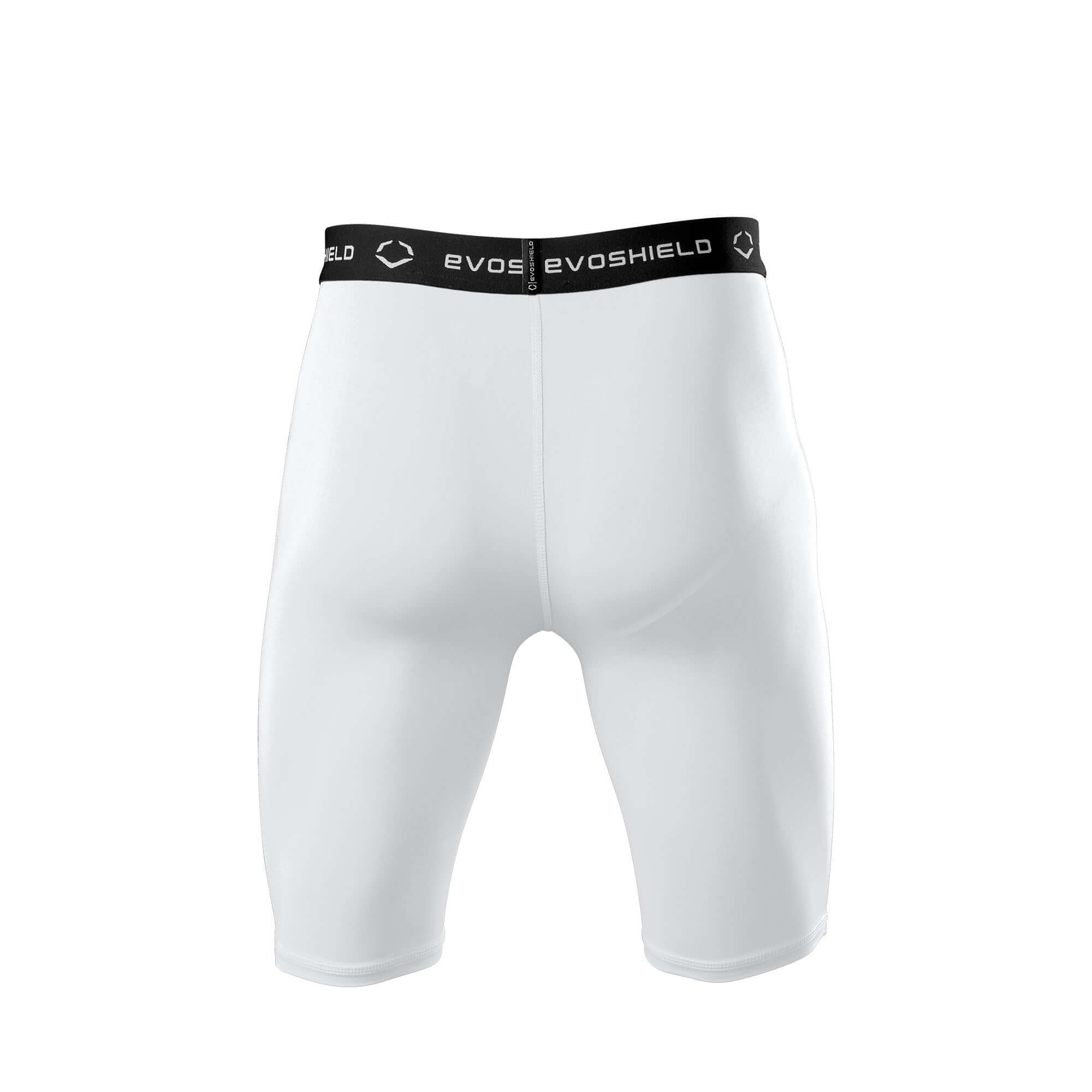 White compression outlet shorts