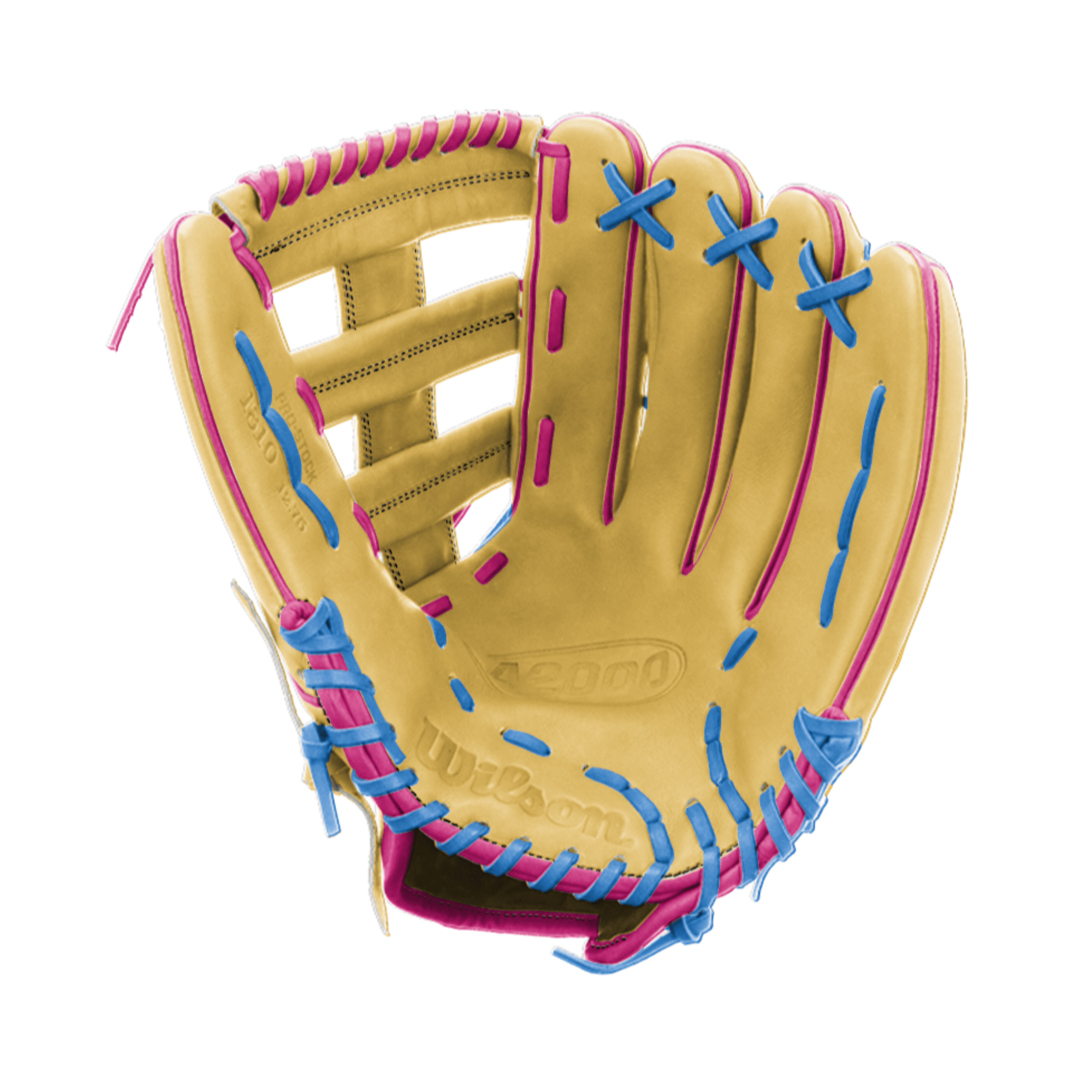 Close-up of Wilson A2000 1810 palm, highlighting top-quality leather and expert craftsmanship.