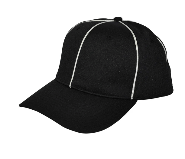 Smitty Black Flex Fit Football Hat with White Piping, stylish and durable headwear for game day confidence.