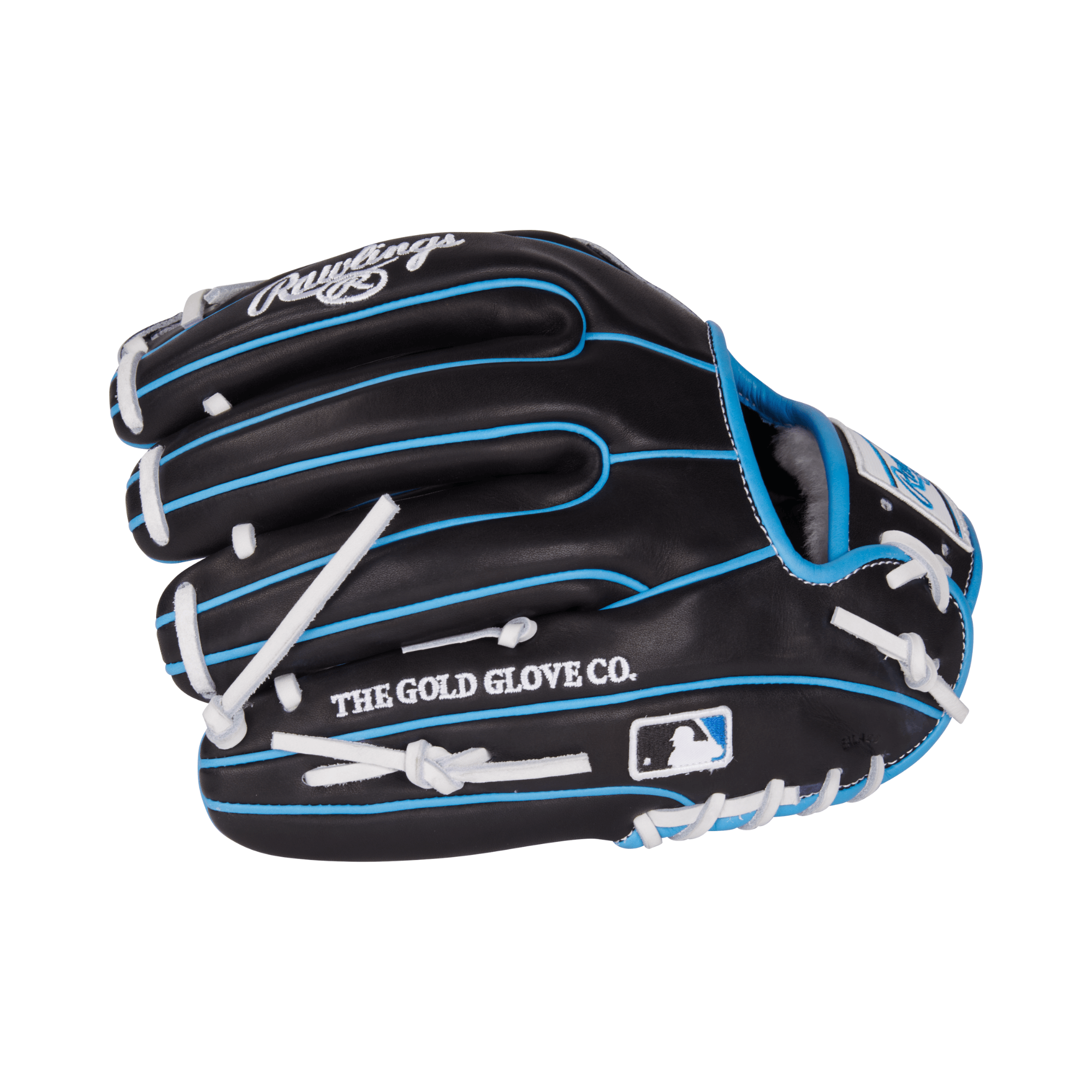 Rawlings Pro Preferred Series 12.5 RHT infield glove with royal blue and camel leather, silver laces, and Pro-I web.