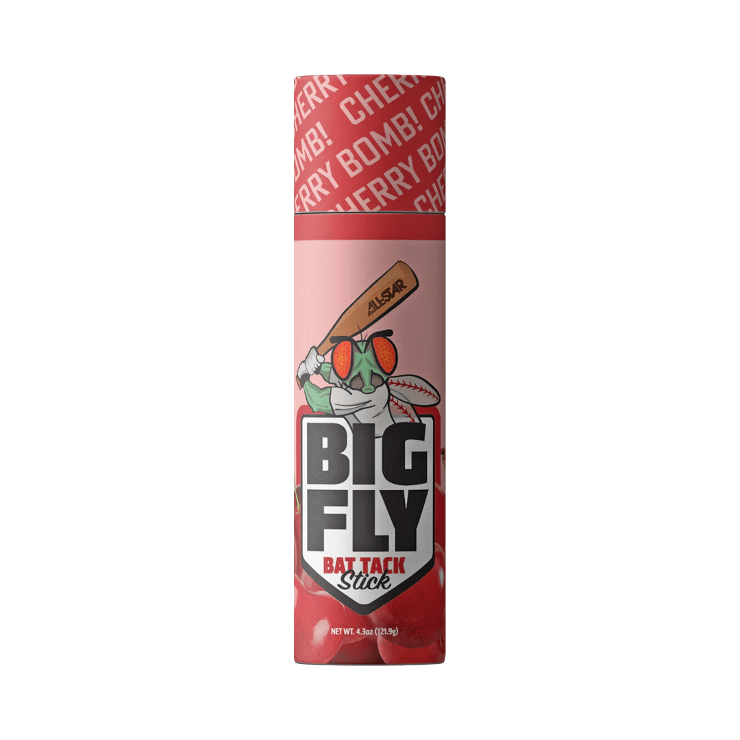 All-Star Big Fly Scented Bat Grip Stick in Cherry Bomb packaging, designed for improved grip and performance in baseball.