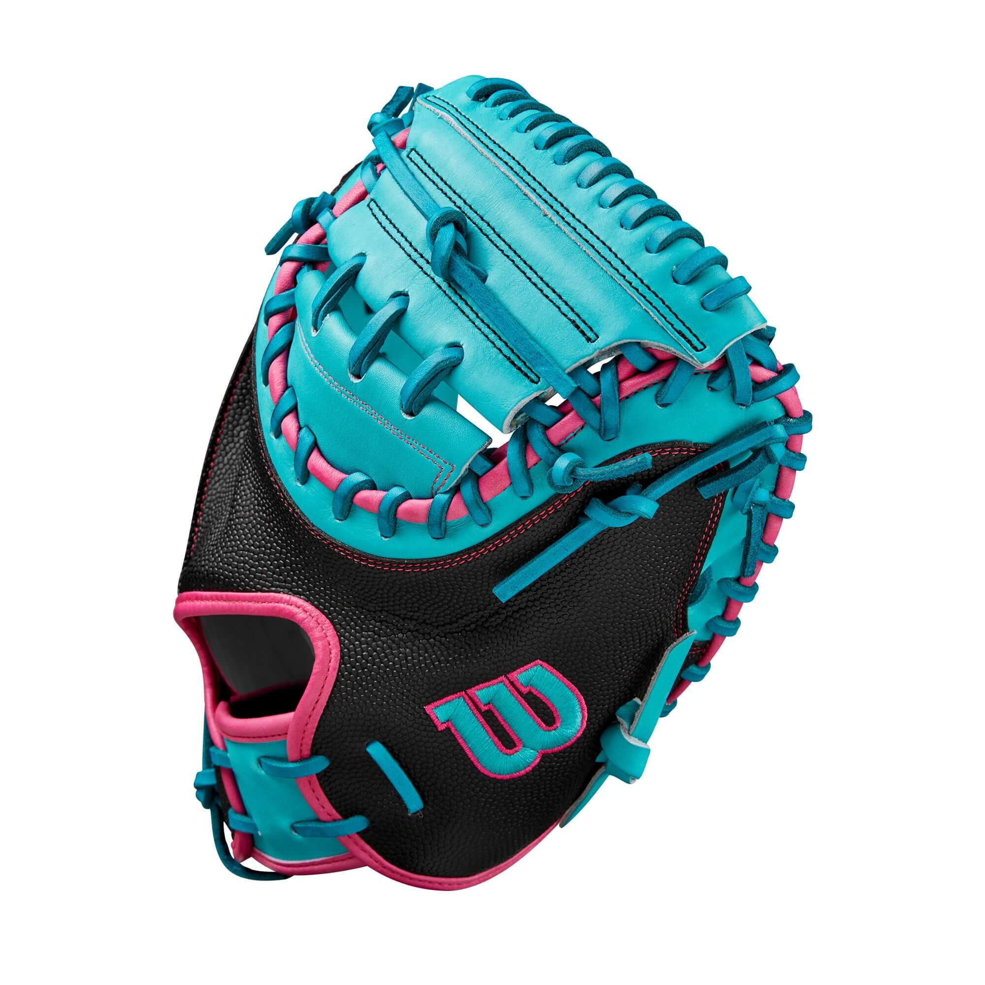 Wilson Fall 2024 A2000 CM33 Baseball Catcher's Mitt Black/Teal 33 inches