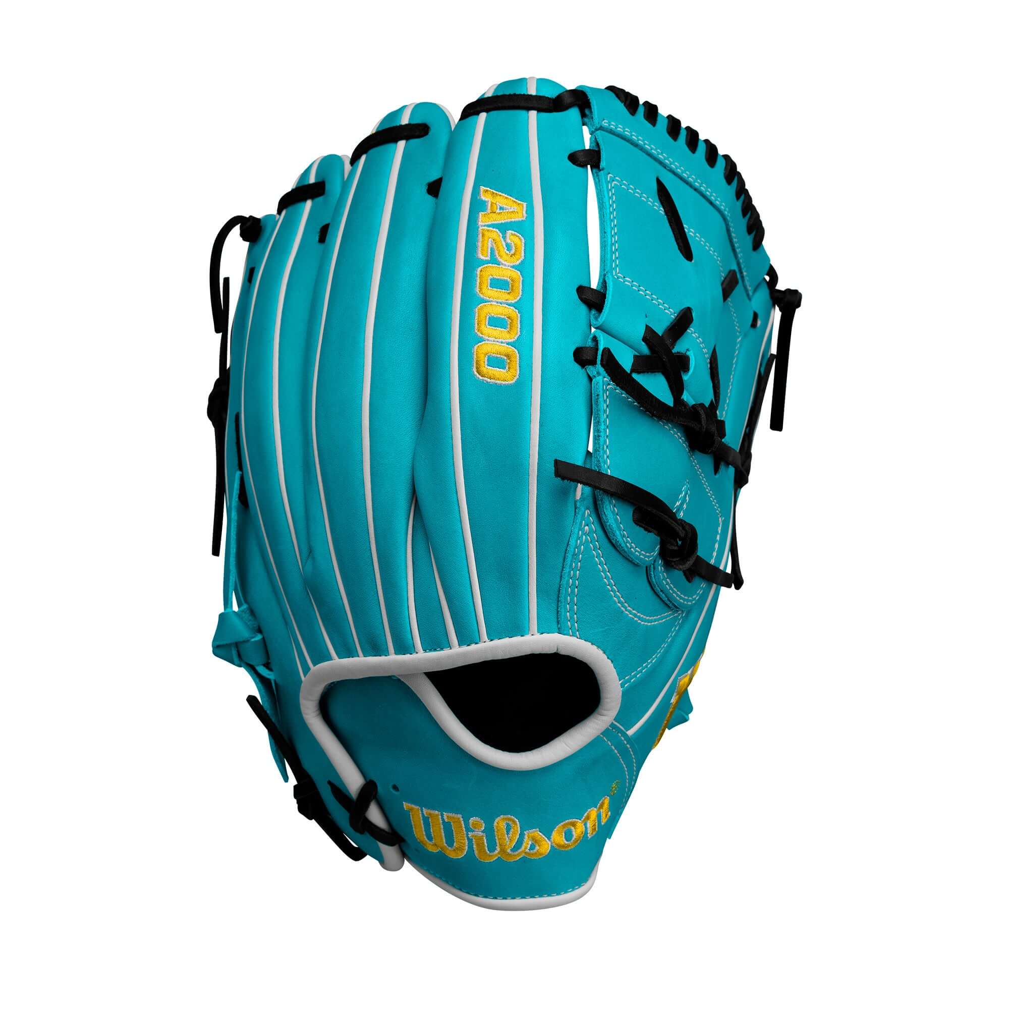 Wilson A2000 SA17 Teal/White 12" baseball glove, featuring durable design and vibrant colors for top-notch performance.