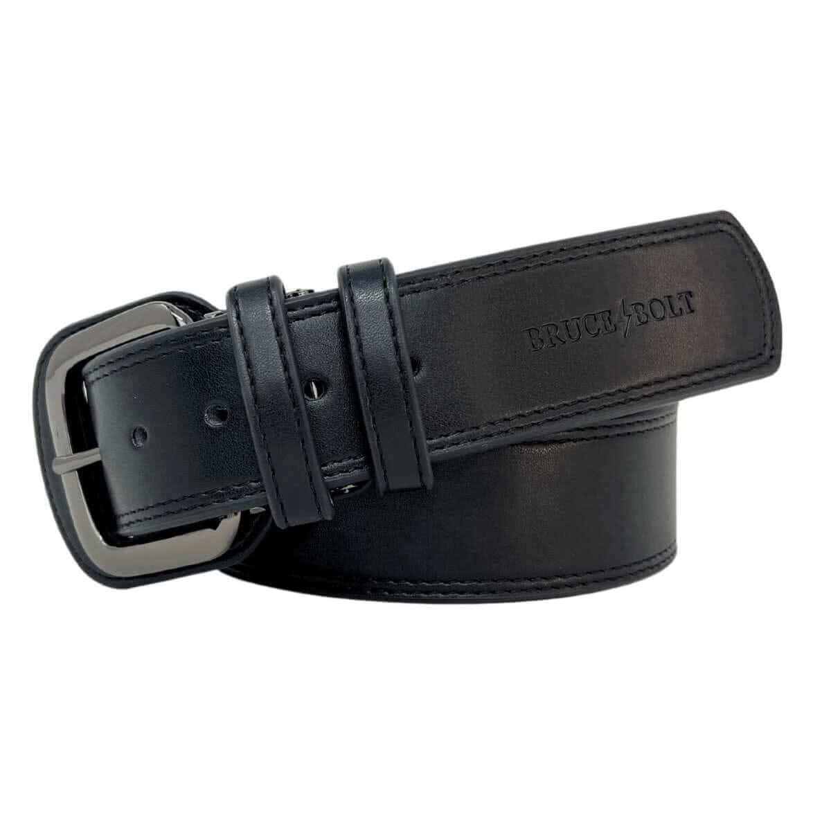 Bruce Bolt Adjustable Belt in Black showcasing premium quality and stylish design, perfect for baseball and softball athletes.