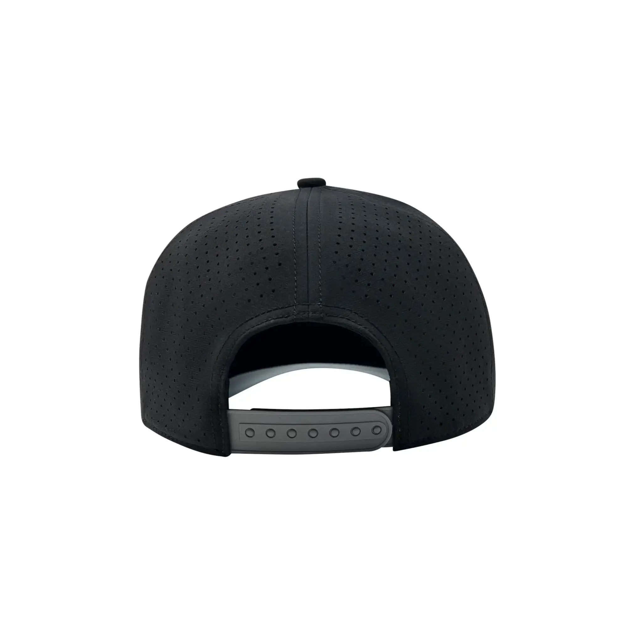 Back view of Bruce Bolt Standard 5-Panel Snapback Hat featuring perforated design and adjustable snap closure.