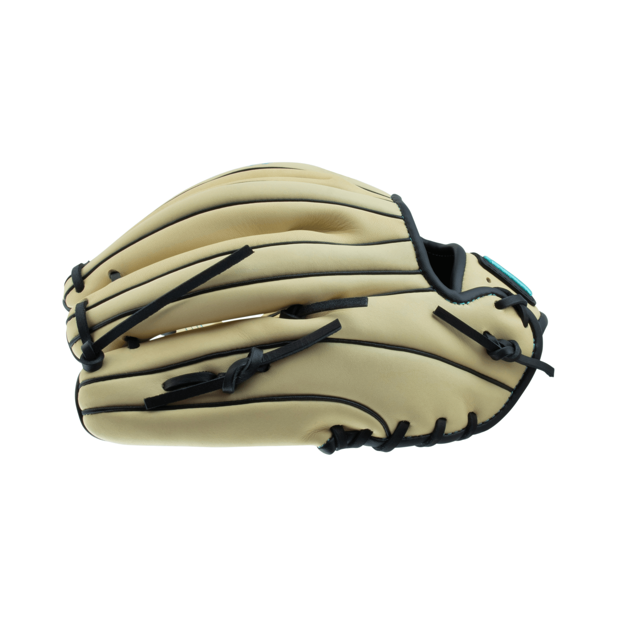 Marucci Oxbow Series 44A4 11.75 Single Post baseball glove with full-grain cowhide leather shell and dual wide shape viewed from the side