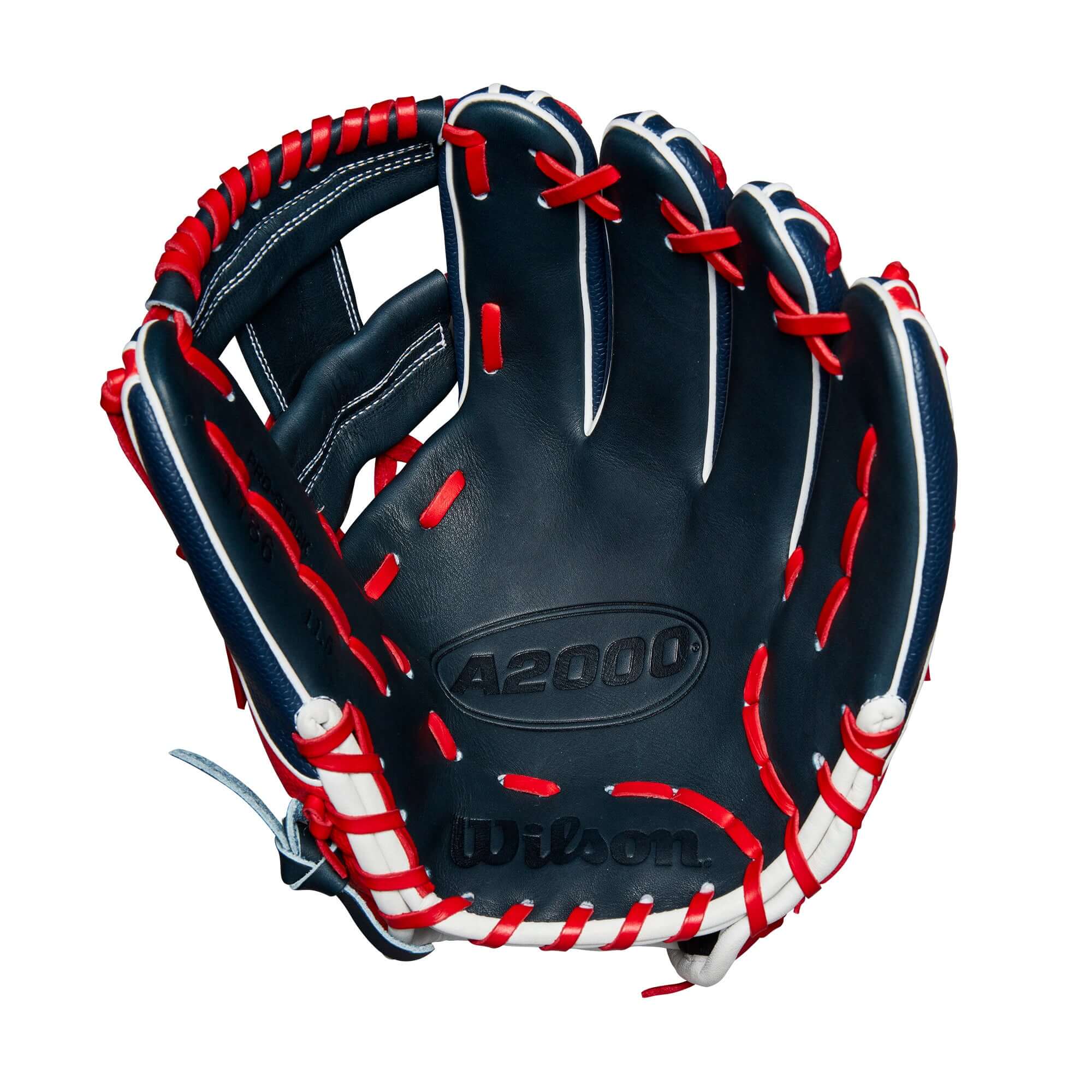 Wilson Glove of the Month July 2024 A2000 1786, 11.5 inch, Navy/Red Pro Stock leather, H-Web design