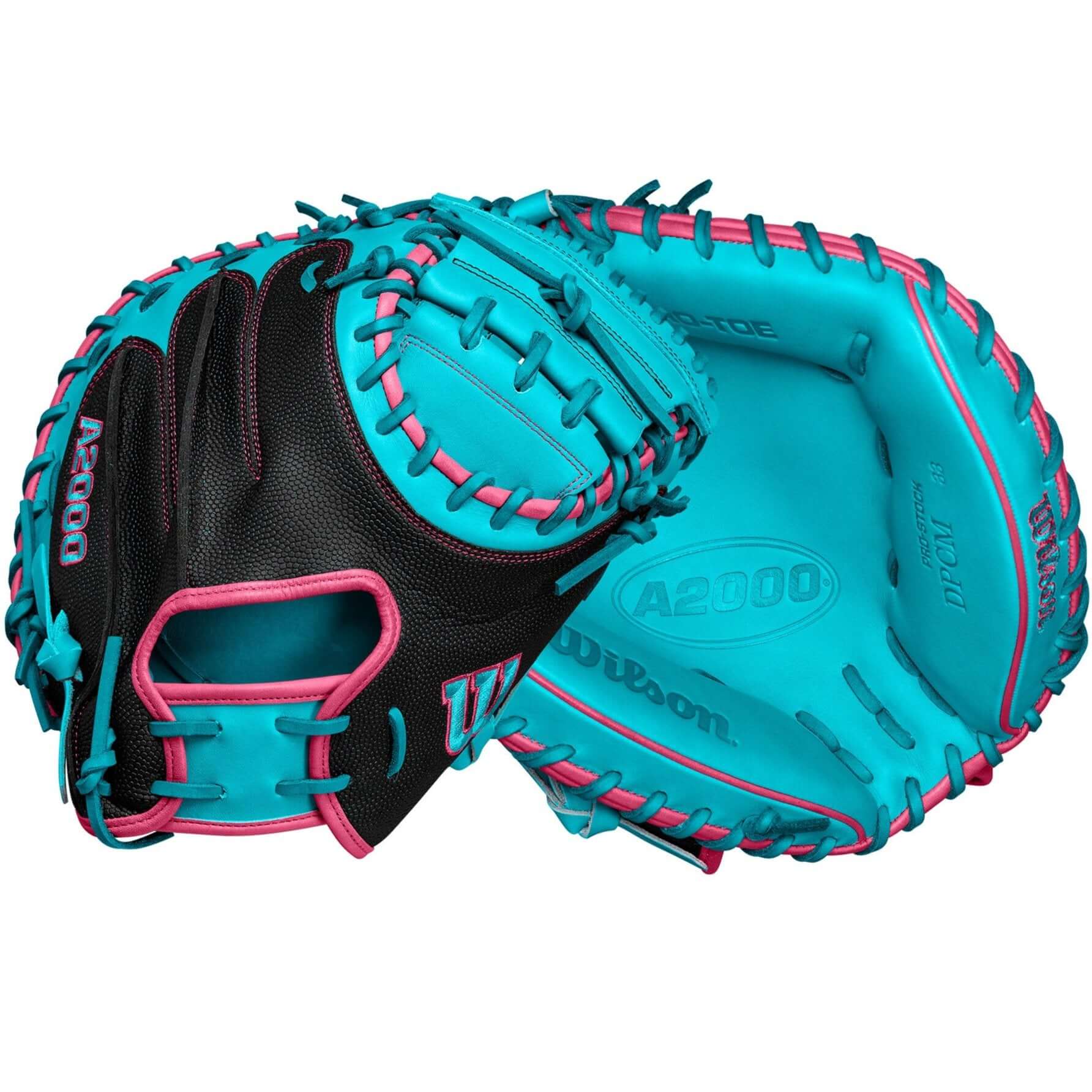 Wilson Fall 2024 A2000 CM33 Baseball Catcher's Mitt Black/Teal 33 inches