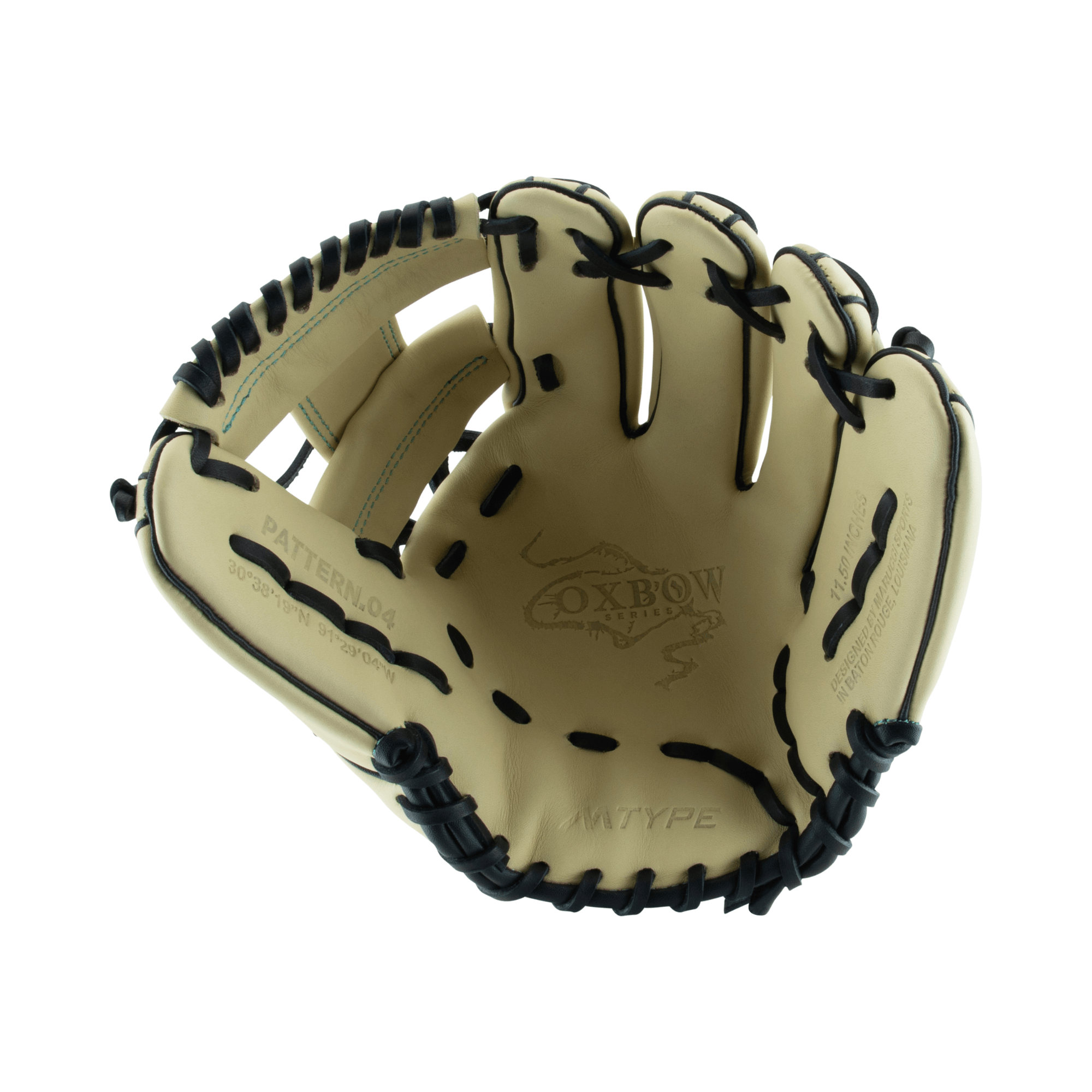 Marucci Oxbow Series 43A2 11.50 I Web RHT baseball glove with professional-grade rawhide laces and M Type fit system.