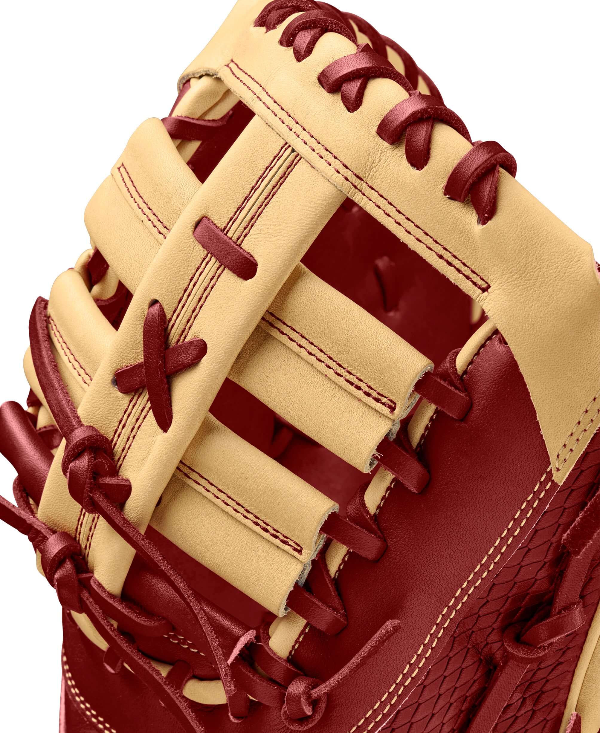 Wilson Fall 2024 A2K 1679 12.5-inch first base mitt, blonde and brick red leather, left-hand throw