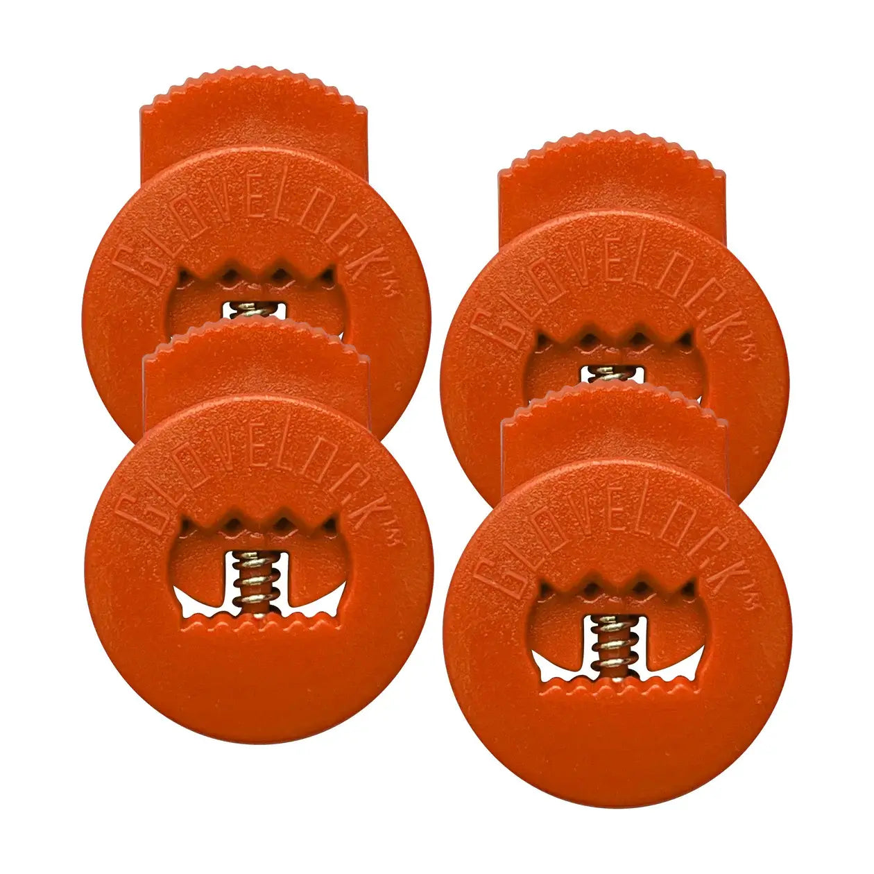 Glovelocks 4 Pack Lace Clips in orange, designed to secure gloves and enhance grip during gameplay.