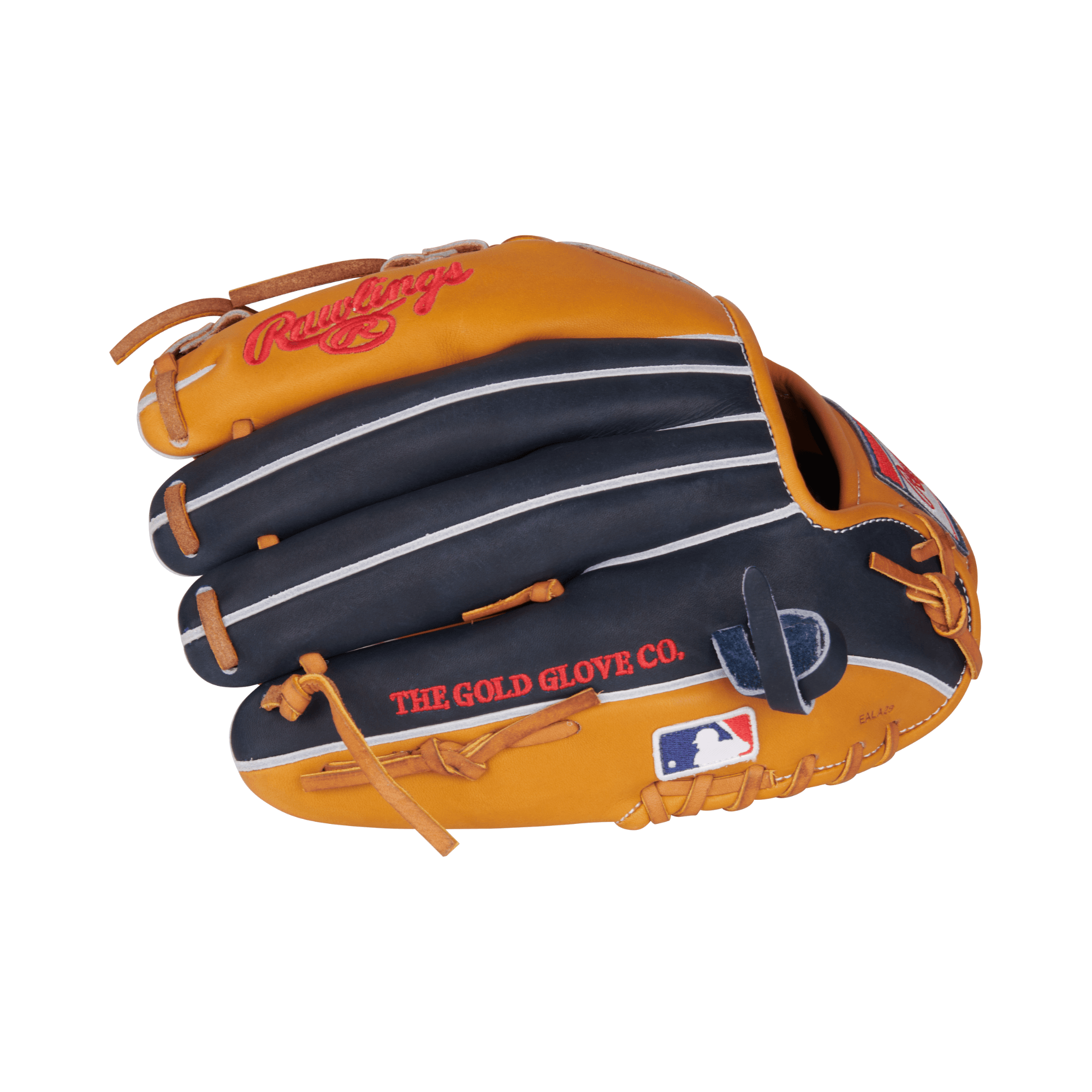 Rawlings Heart of the Hide 11.5-inch tan and navy baseball glove for infielders