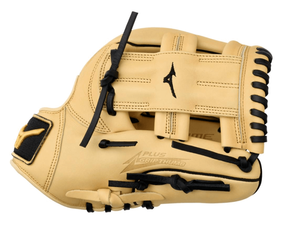 Mizuno MVP Prime Infield Baseball Glove Camel 11.5" RH featuring Bio Soft Leather and Grip Thumb design.