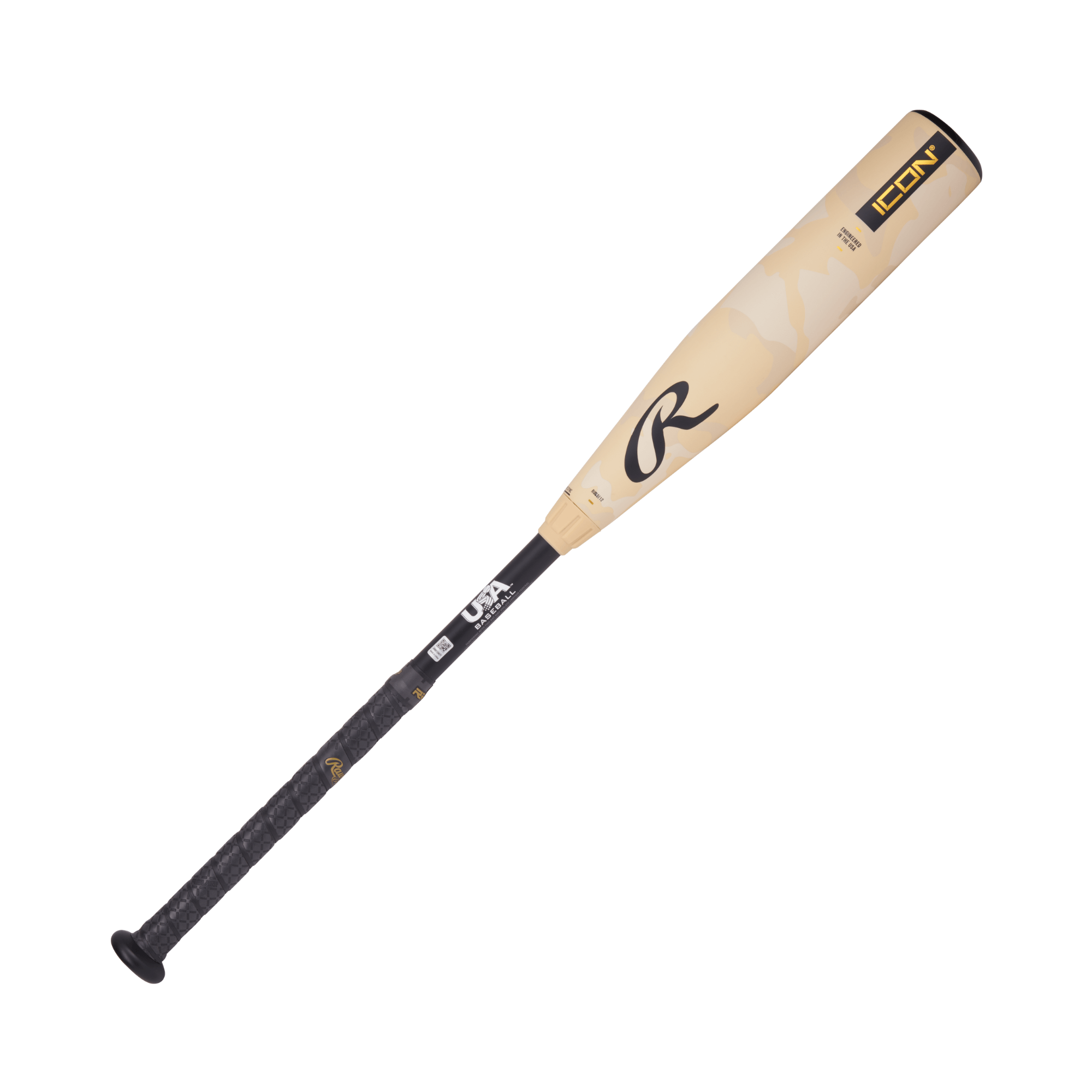 Rawlings Icon 2025 -12 USA baseball bat with In/Tense carbon composite and Zero-Loss collar for enhanced performance.