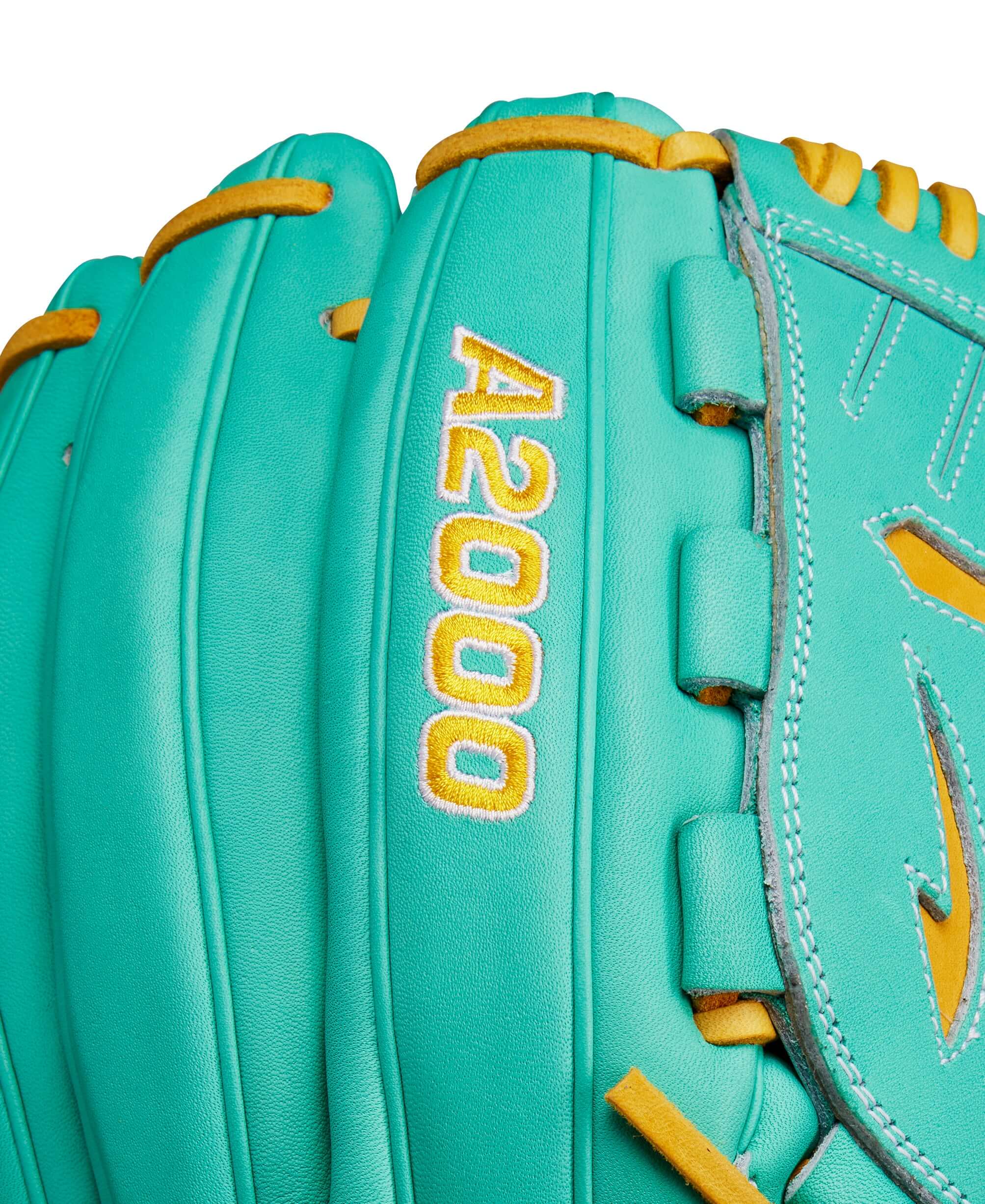 Wilson A2000 B23 Pitcher's Glove LHT 12-inch, Fall 2024, Seafoam Pro Stock leather, One-Piece Swordsman Web