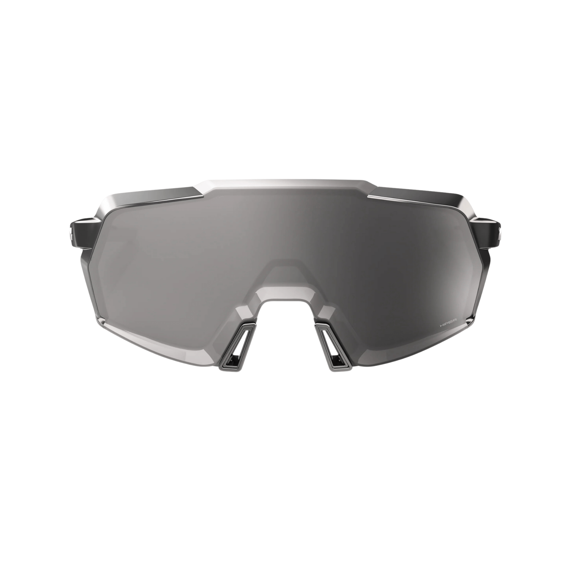 Gloss Black Chrome Korbin sunglasses with HiPER silver mirror lens, featuring advanced 3DPlane Molded Lens technology for athletes.