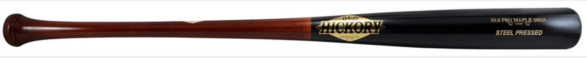 Old Hickory Steel Pressed NA28 baseball bat showcasing its sleek design and durable finish.