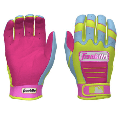 Franklin Youth CFX Pro Custom Batting Gloves in Caribbean Yellow with superior grip and flexible design for young athletes.