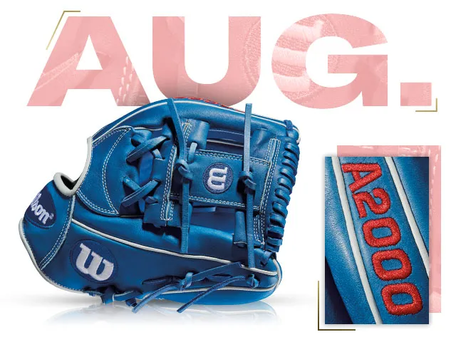 Wilson A2000 glove in blue with Hanley Ramirez design, featured for August 2013 GOTM collection.