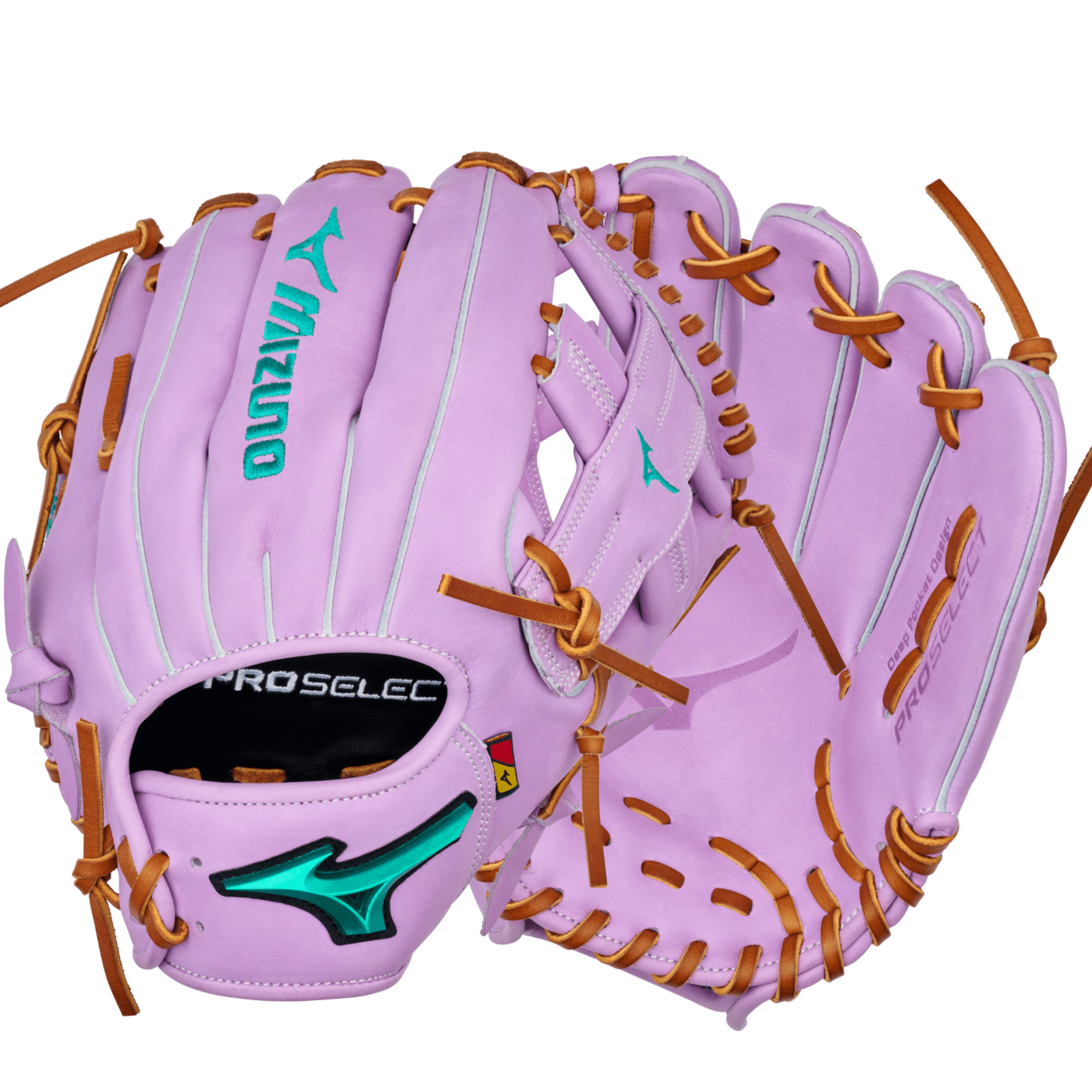 Mizuno GPS-50D Lavender Rush Pro Select 11.75" baseball glove with T-Web design and Steer-Hot Leather in lavender.