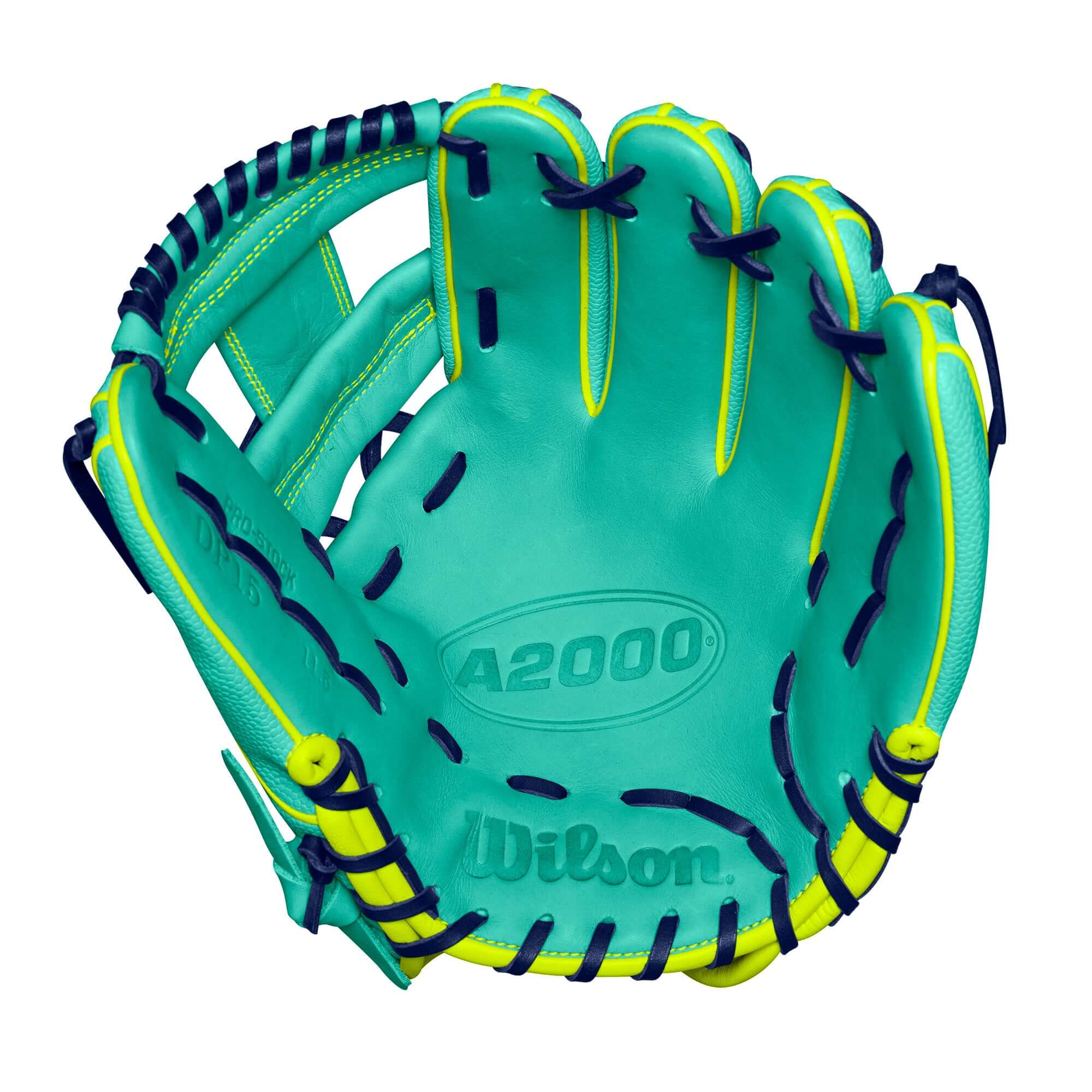 Wilson A2000 DP15SS 11.5” Infield Baseball Glove Seafoam/Optic Yellow