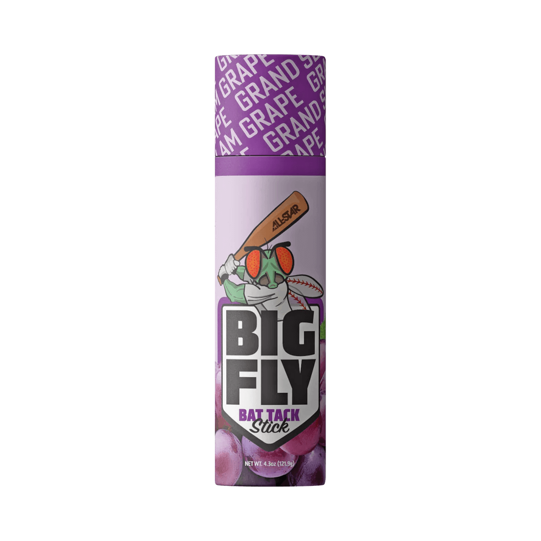 All-Star Big Fly Scented Bat Grip Stick in Grand Slam Grape scent for enhanced grip and performance.