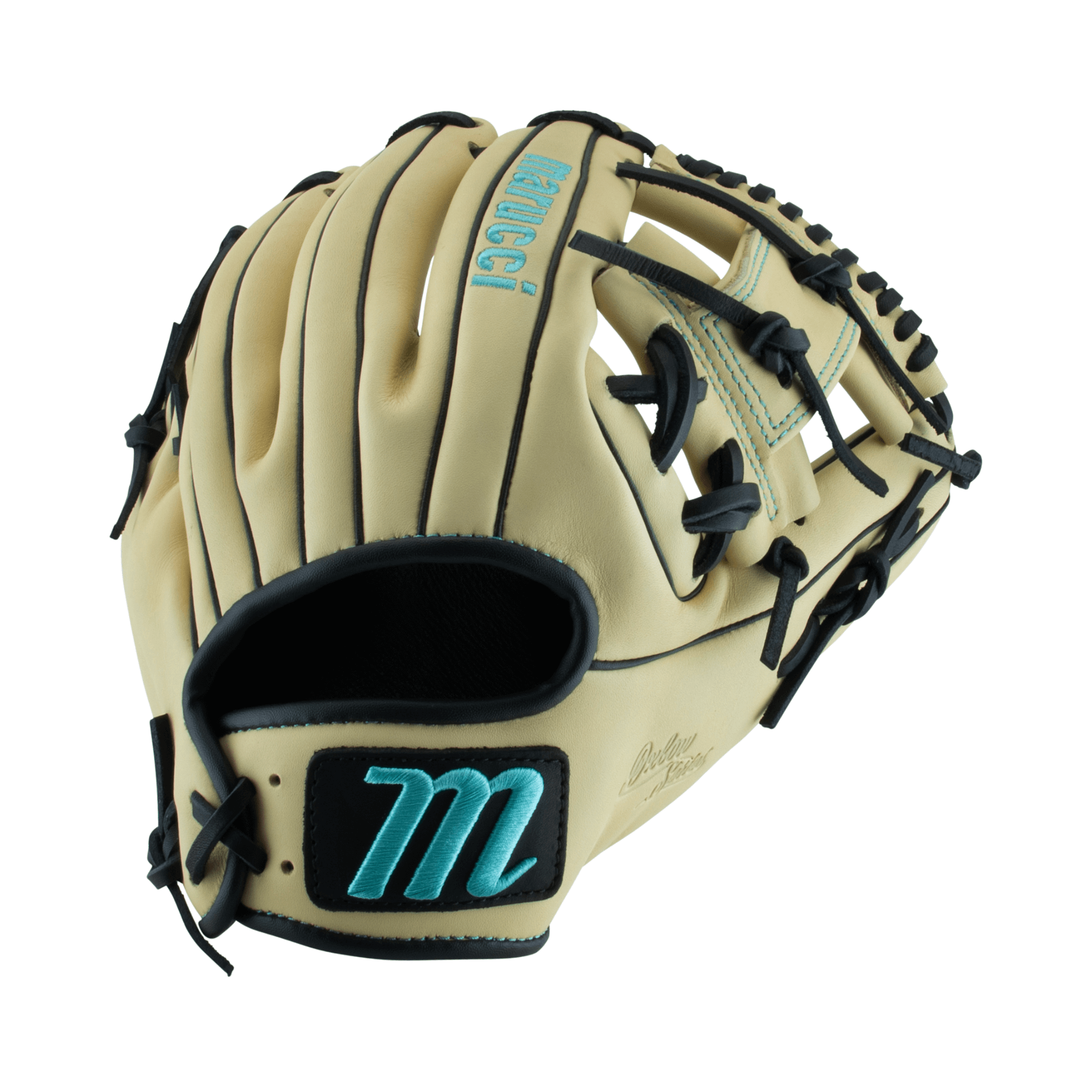 Marucci Oxbow Series 43A2 11.50 I-Web RHT Baseball Glove featuring professional-grade rawhide laces and full-grain cowhide leather shell.