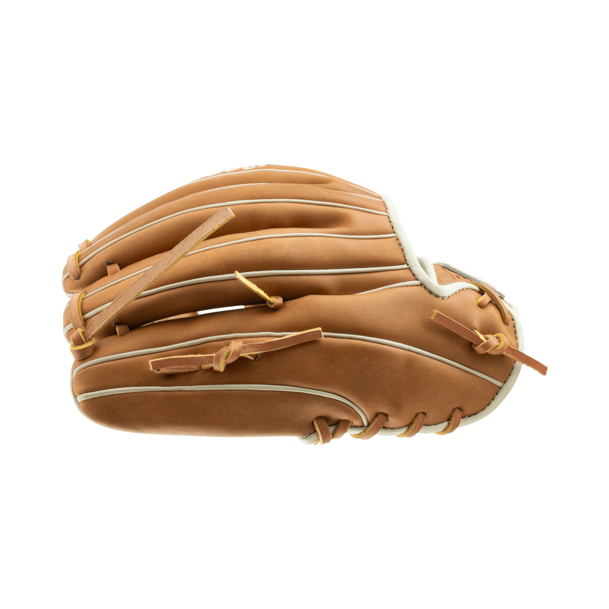 Marucci Capitol Series AB2 baseball glove in toffee and gator tan, featuring single post design and professional-grade Kip leather.