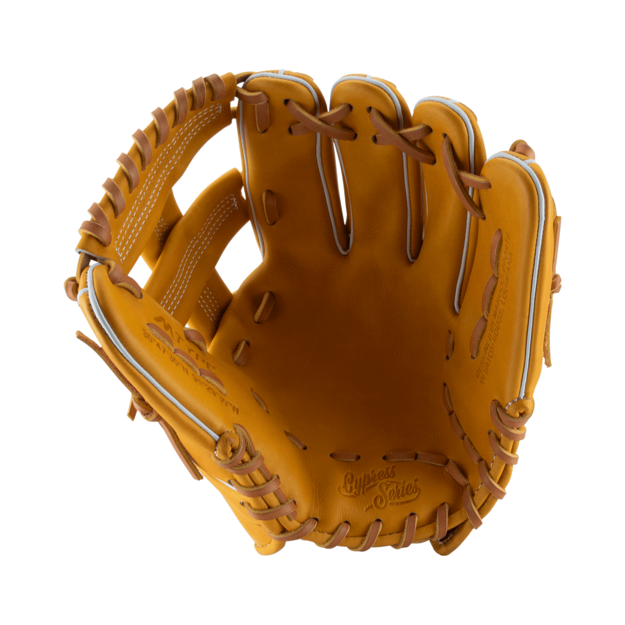 Marucci Cypress Series 53A4 11.50" baseball glove, premium steerhide leather, single post design, RHT, for comfort and durability.