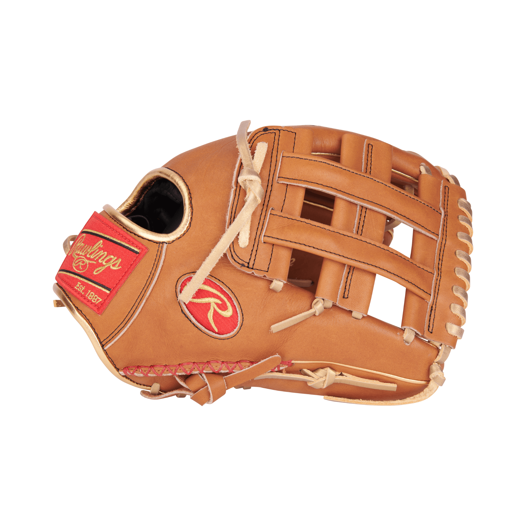 Rawlings Heart of the Hide Sierra Romero 12-inch Fastpitch Glove, RHT, tan leather with gold and red accents